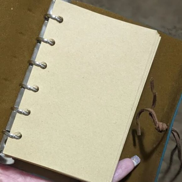 Turquoise Vintage Embossed Leaf Journal Notebook Kraft Paper Book - Picture 2 of 6